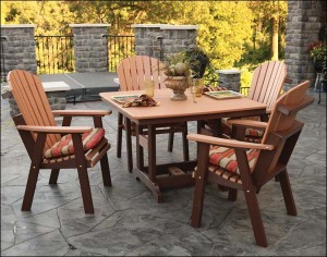 patio furniture and a hardscaped outdoor area