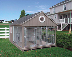 Large, screened-in dog house