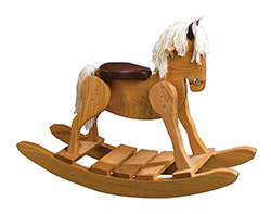 Premium, handcrafted rocking horses with padded seat