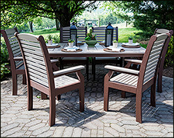 Too beautiful to pass up 7 pc poly lumber collection. Your outdoor space will be perfect for dining and guests