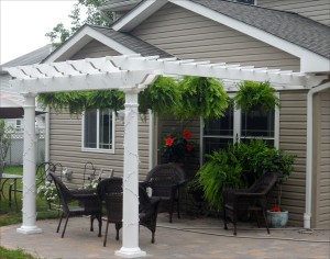 8x12-Vinyl-2Beam-Wallmount-Pergola-A