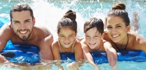 Family in Pool