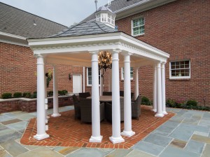 Fifthroom.com's 12' x 18' Vinyl Elongated Hexagon Belle Gazebo makes for an intimate party setting!